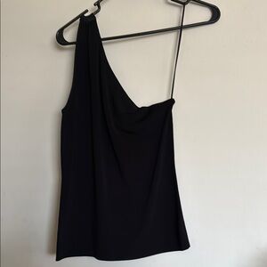 Ann Taylor Black One-Shoulder Blouse